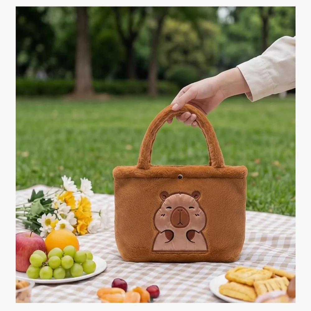 🆕Capybara Plush Tote Bag for Women - 11.8x7.9 Inch Animal Capybara